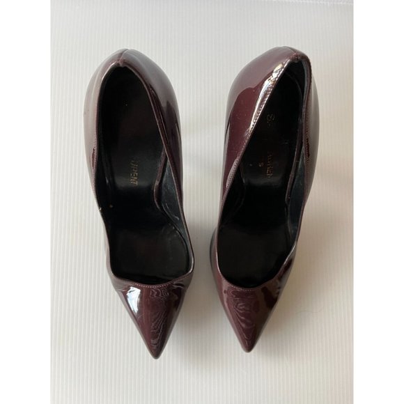 Saint Laurent Burgundy Patent Leather Pump Heels, Size 37 (IT), 7 (US) - Picture 3 of 11